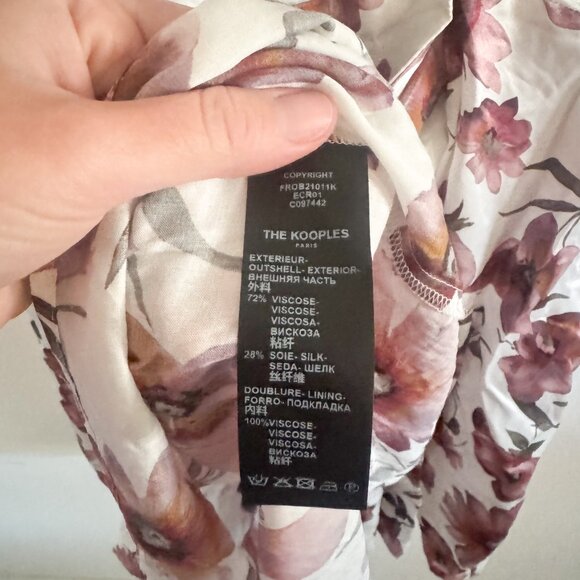 NWT The Kooples Pastel Daisy Floral Satin Dress 2/M - Picture 8 of 9